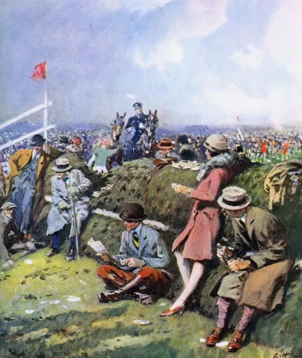 Framed Print : Picknickers at the fences at Aintree - Grand National Framed Print : Picknickers at the fences at Aintree - Grand National