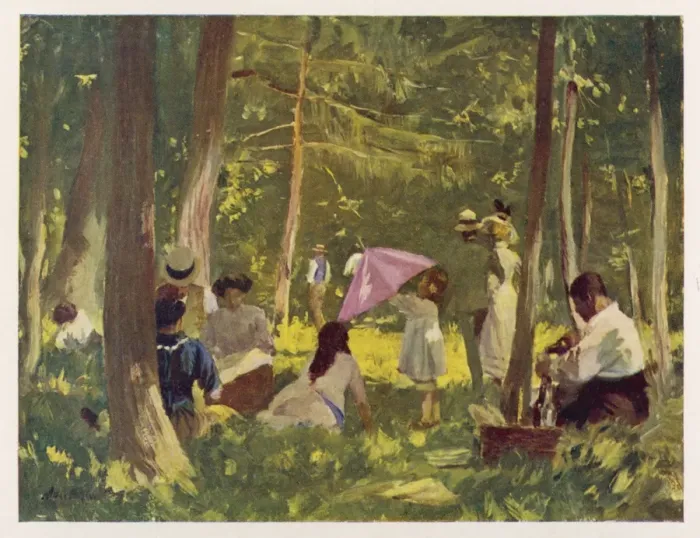 Framed Print : Picnic in Bois 1910 Framed Print : Picnic in Bois 1910