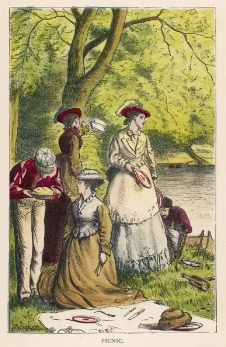 Framed Print : Picnic by a River Framed Print : Picnic by a River