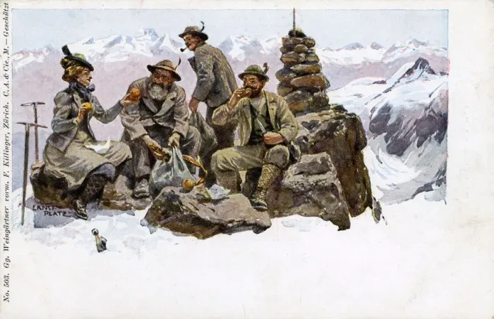 Framed Print : Picnic on the summit of a Swiss Alpine peak Framed Print : Picnic on the summit of a Swiss Alpine peak