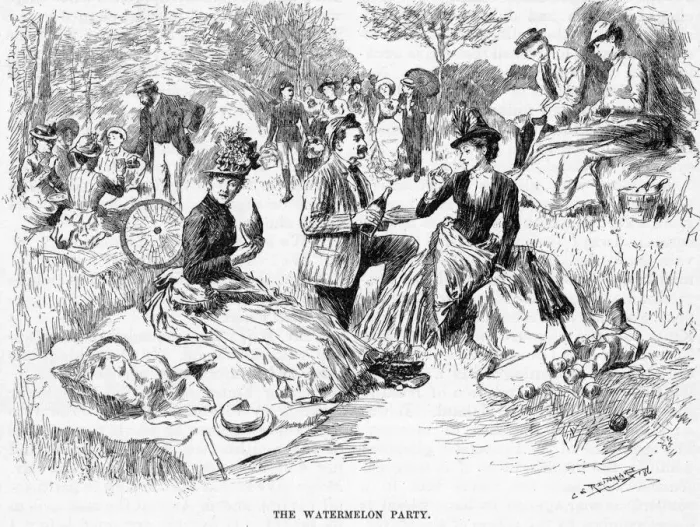 Framed Print : PICNIC / WATERMELON, 1886 Framed Print : PICNIC / WATERMELON, 1886
