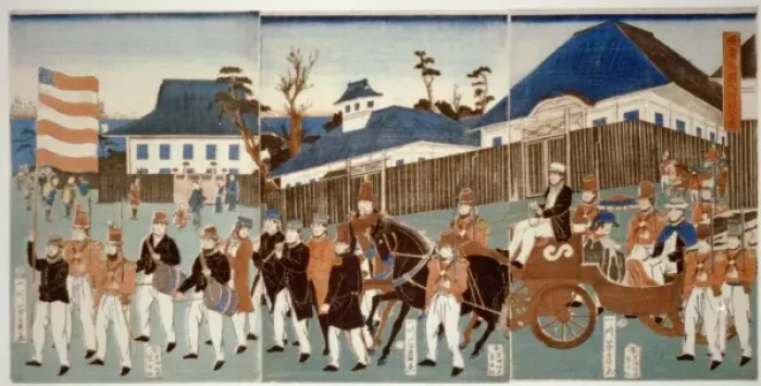 Framed Print : Picture of foreign parade in Yokohama Framed Print : Picture of foreign parade in Yokohama