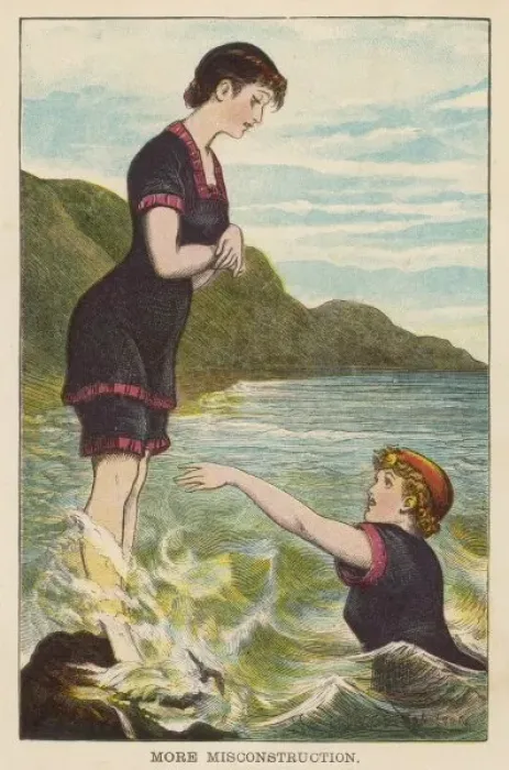 Framed Print : Two Piece Swimsuits 1876 Framed Print : Two Piece Swimsuits 1876