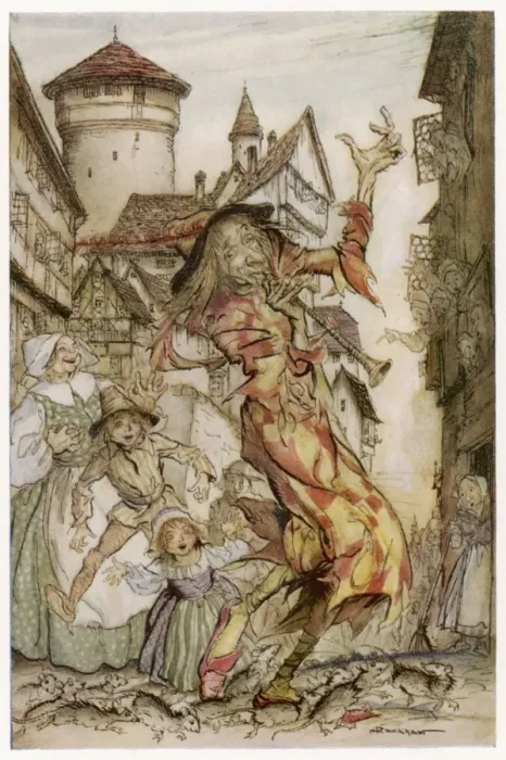 Framed Print : Pied Piper / Rats / Rackham Framed Print : Pied Piper / Rats / Rackham