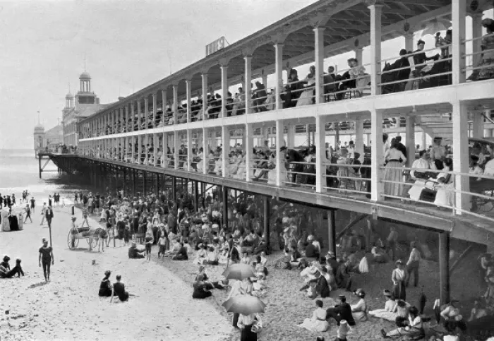 Framed Print : Under the pier at Atlantic City, New Jersey, 1903 Framed Print : Under the pier at Atlantic City, New Jersey, 1903