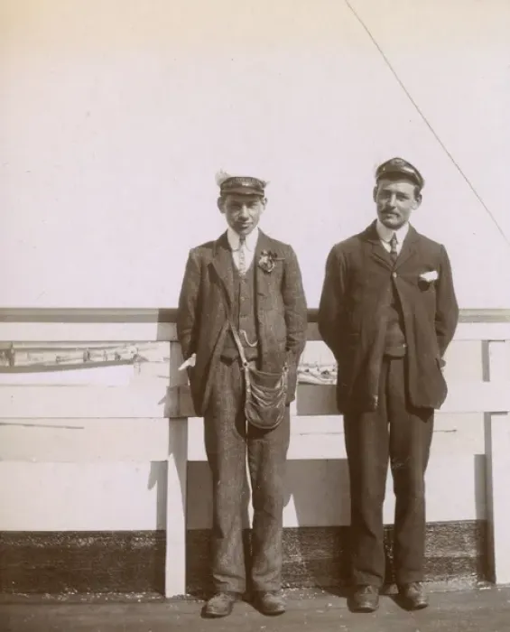 Framed Print : Two pier attendants, Southwold, Suffolk Framed Print : Two pier attendants, Southwold, Suffolk