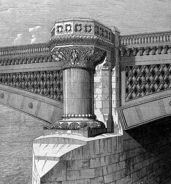 Pier of Blackfriars Bridge, London, 1869