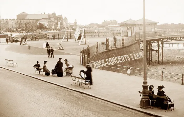 Framed Print : Pier entrance, Blackpool, Victorian period Framed Print : Pier entrance, Blackpool, Victorian period