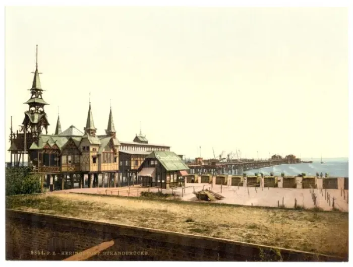 Framed Print : The pier, Strandbucke, Heringsdorf (i. e. Seebad Heringsdorf Framed Print : The pier, Strandbucke, Heringsdorf (i. e. Seebad Heringsdorf