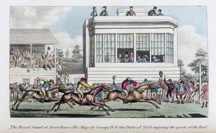 Framed Print : Pierce Egans Anecdotes: George IV at Ascot horse race Framed Print : Pierce Egans Anecdotes: George IV at Ascot horse race