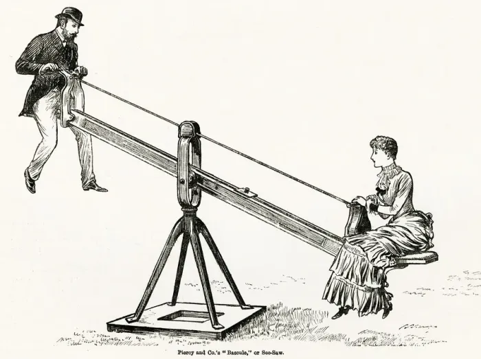Framed Print : Piercy and Co.s Bascule, or see-saw 1886 Framed Print : Piercy and Co.s Bascule, or see-saw 1886