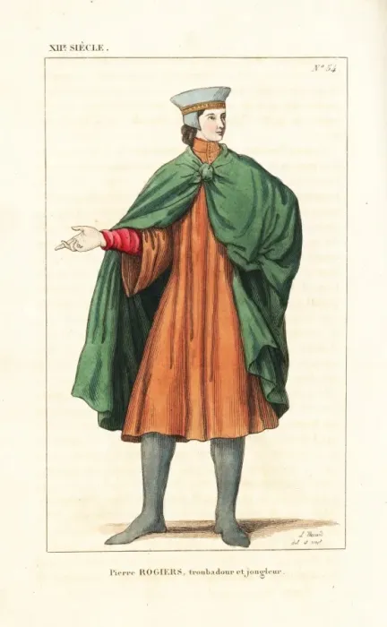 Framed Print : Pierre Rogiers, troubadour and musician, 12th century Framed Print : Pierre Rogiers, troubadour and musician, 12th century