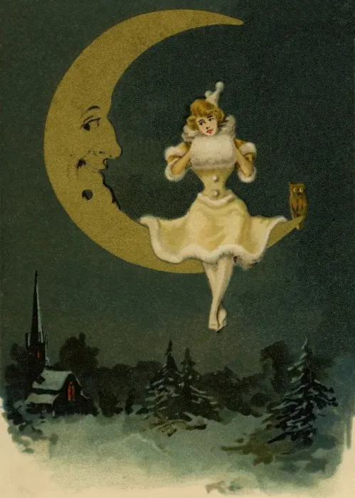 Framed Print : Pierrette sitting on the moon Framed Print : Pierrette sitting on the moon