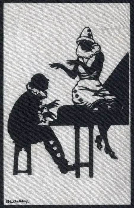 Framed Print : Pierrot couple with piano Framed Print : Pierrot couple with piano