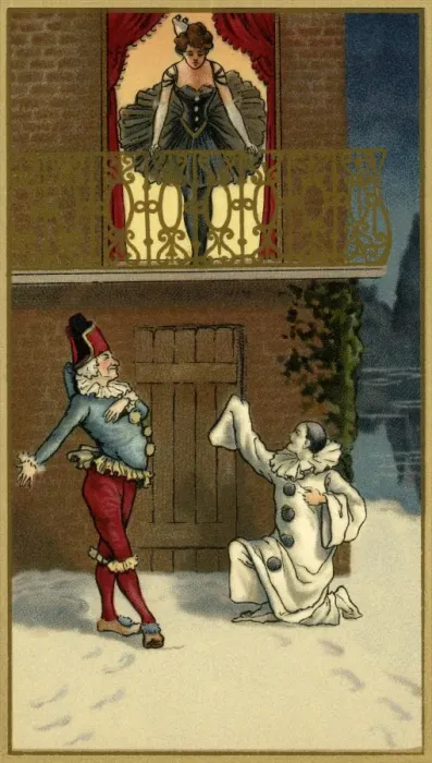 Framed Print : Pierrot serenading pierrette Framed Print : Pierrot serenading pierrette