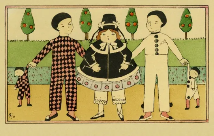 Framed Print : Pierrots & dolls Framed Print : Pierrots & dolls
