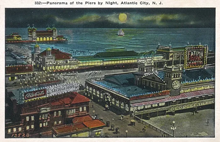 Framed Print : Piers by night, Atlantic City, New Jersey, USA Framed Print : Piers by night, Atlantic City, New Jersey, USA