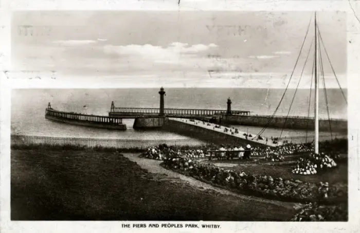 Framed Print : The Piers & Peoples Park, Whitby, Yorkshire Framed Print : The Piers & Peoples Park, Whitby, Yorkshire