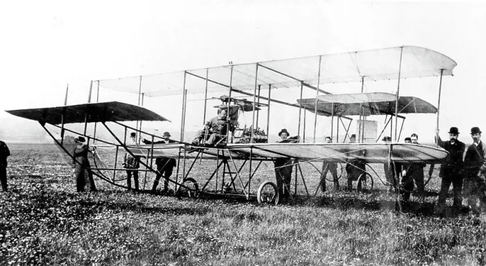 Framed Print : Piffard biplane at Shoreham early 1900s Framed Print : Piffard biplane at Shoreham early 1900s