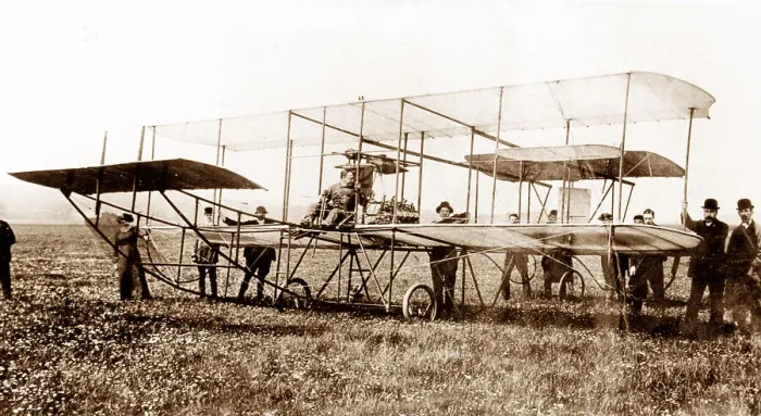 Framed Print : Piffard biplane at Shoreham early 1900s Framed Print : Piffard biplane at Shoreham early 1900s