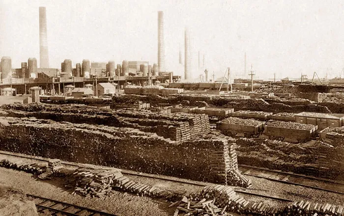 Framed Print : Pig iron stacks, Steel Works Workington Framed Print : Pig iron stacks, Steel Works Workington