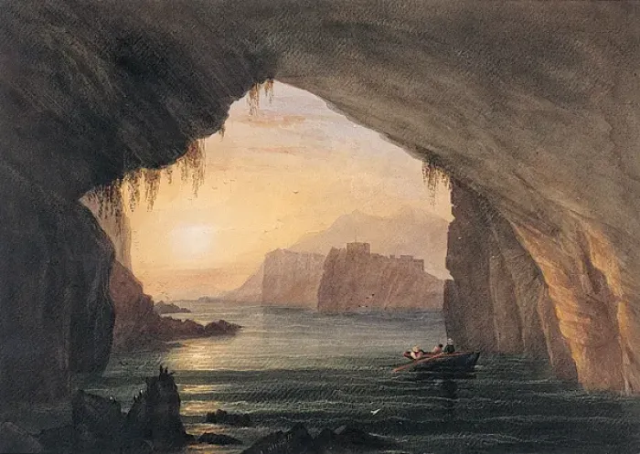 Framed Print : Pigeon Cave and Dunree Fort, Lough Swilly Framed Print : Pigeon Cave and Dunree Fort, Lough Swilly
