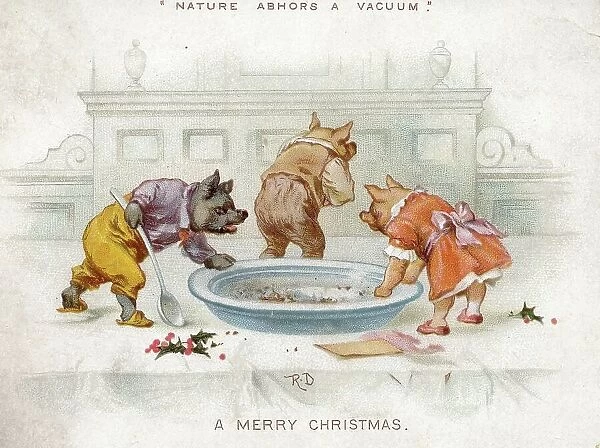 A Piggy Christmas Card