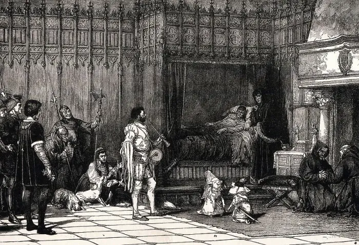 Framed Print : Pigs dancing before King Louis XI of France during his illne Framed Print : Pigs dancing before King Louis XI of France during his illne