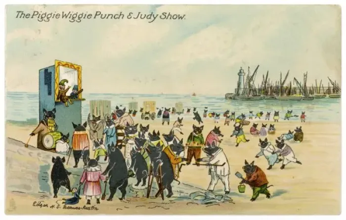Framed Print : Pigs Punch & Judy Show Framed Print : Pigs Punch & Judy Show