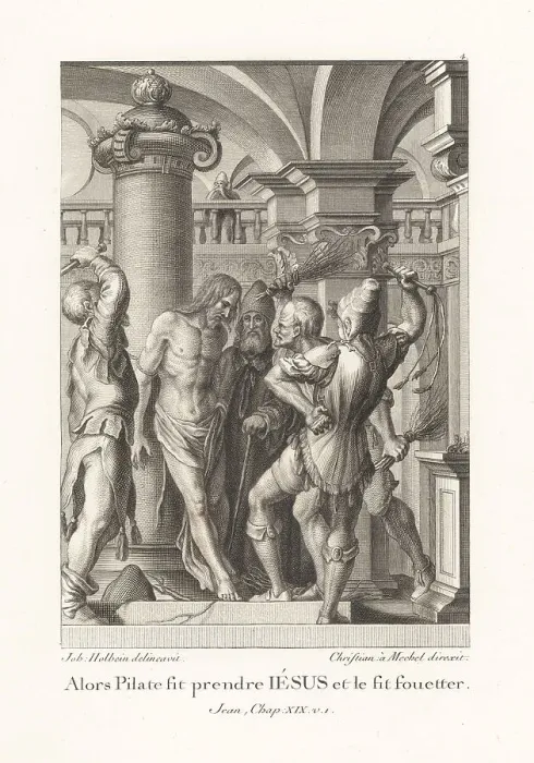Framed Print : Pilate orders Jesus Christ to be flogged by several guards Framed Print : Pilate orders Jesus Christ to be flogged by several guards