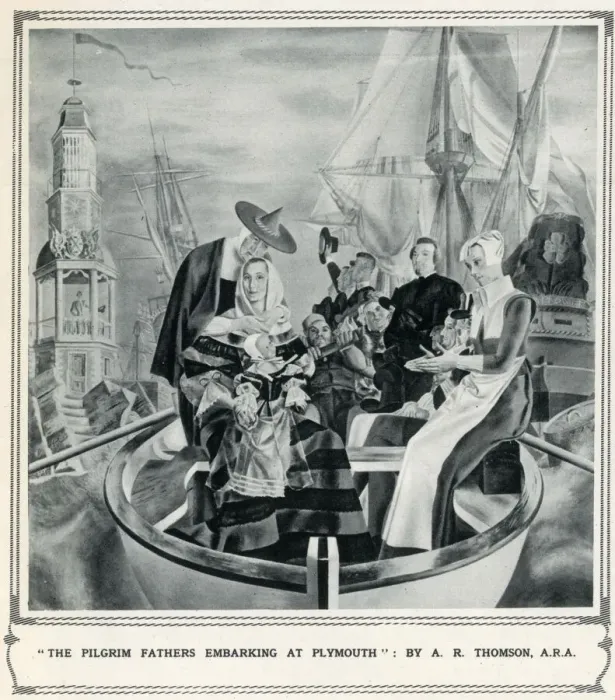 Framed Print : The Pilgrim Fathers embarking at Plymouth by A. R. Thomson Framed Print : The Pilgrim Fathers embarking at Plymouth by A. R. Thomson