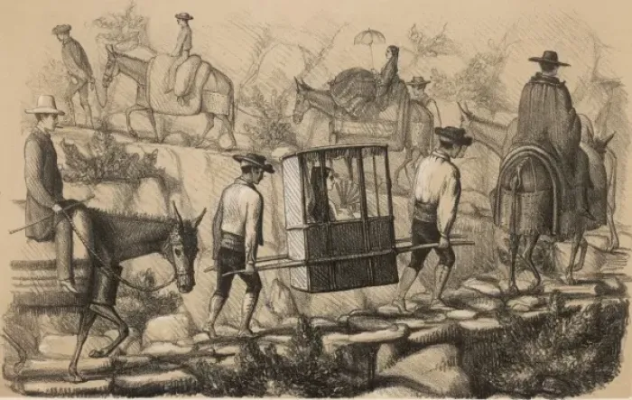 Framed Print : Pilgrim in Sedan Chair Framed Print : Pilgrim in Sedan Chair