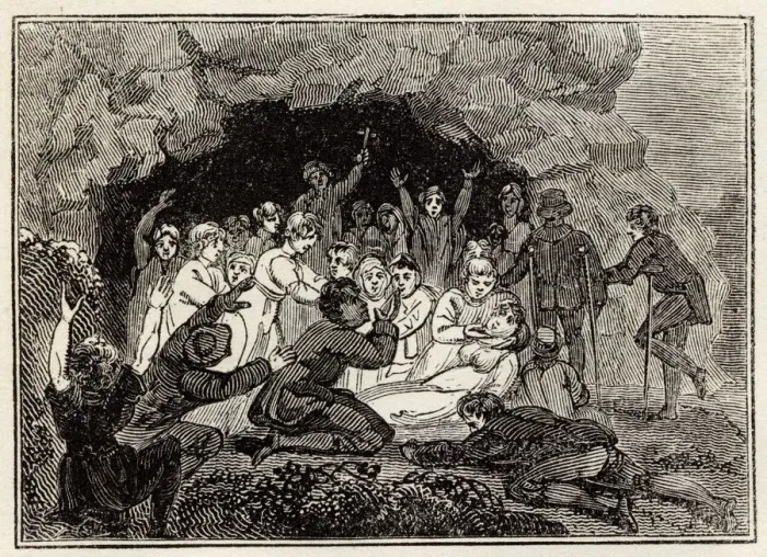 Framed Print : Pilgrims. Worshipping in St Patricks cave, St Patricks Purgatory, Lough Derg, Ireland Framed Print : Pilgrims. Worshipping in St Patricks cave, St Patricks Purgatory, Lough Derg, Ireland