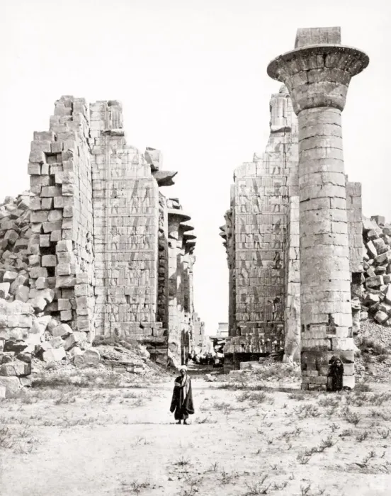 Framed Print : Pillars at Luxor, Egypt, c. 1870s Framed Print : Pillars at Luxor, Egypt, c. 1870s