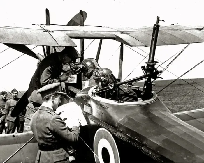 Framed Print : Pilot and observer about to set out, Western Front, WW1 Framed Print : Pilot and observer about to set out, Western Front, WW1