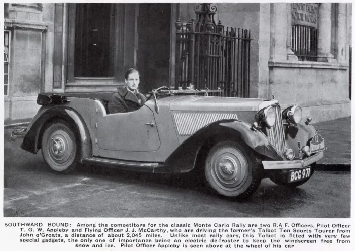 Framed Print : Pilot Officer T G W Appleby in a Talbot Ten Sports Tourer Framed Print : Pilot Officer T G W Appleby in a Talbot Ten Sports Tourer