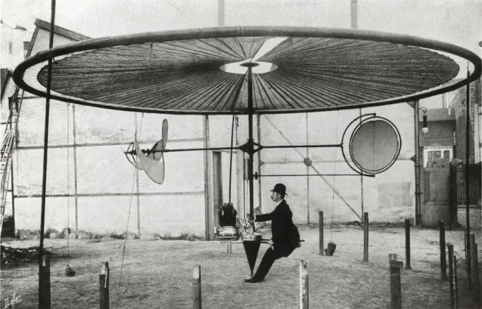 Framed Print : Pilot Sitting in the Cockpit of an Early Flying Machine Framed Print : Pilot Sitting in the Cockpit of an Early Flying Machine