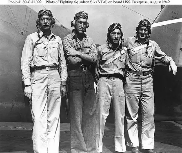 Framed Print : Pilots of VF-6 on USS Enterprise, August 1942 Framed Print : Pilots of VF-6 on USS Enterprise, August 1942
