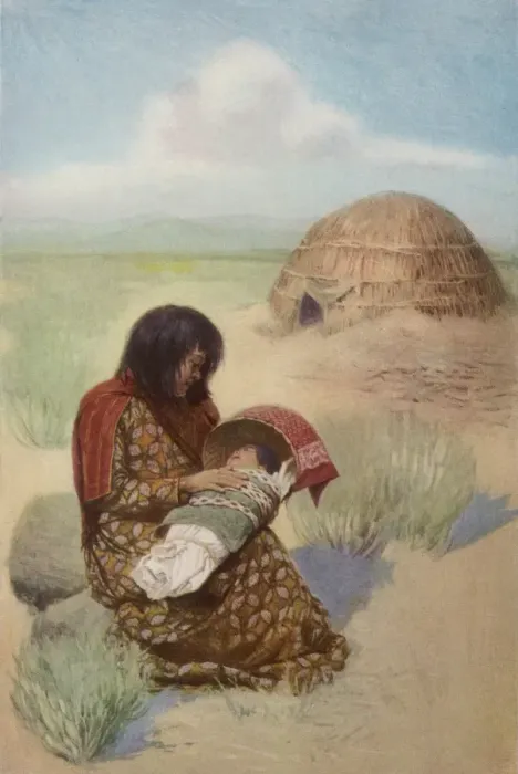Framed Print : Pima Mother and Child Framed Print : Pima Mother and Child