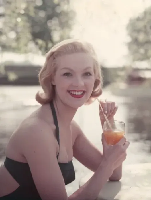 Framed Print : Pin-Up with Drink Framed Print : Pin-Up with Drink