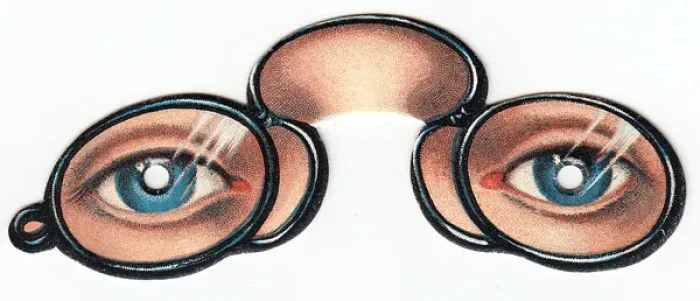 Framed Print : Pince nez and blue eyes on a Victorian scrap Framed Print : Pince nez and blue eyes on a Victorian scrap
