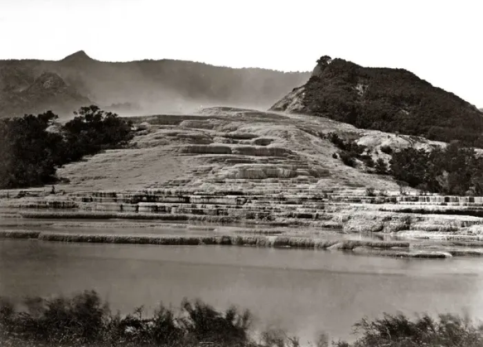 Framed Print : Pink Terraces, or Otukapuarangi, New Zeland, destroyed 1886 Framed Print : Pink Terraces, or Otukapuarangi, New Zeland, destroyed 1886