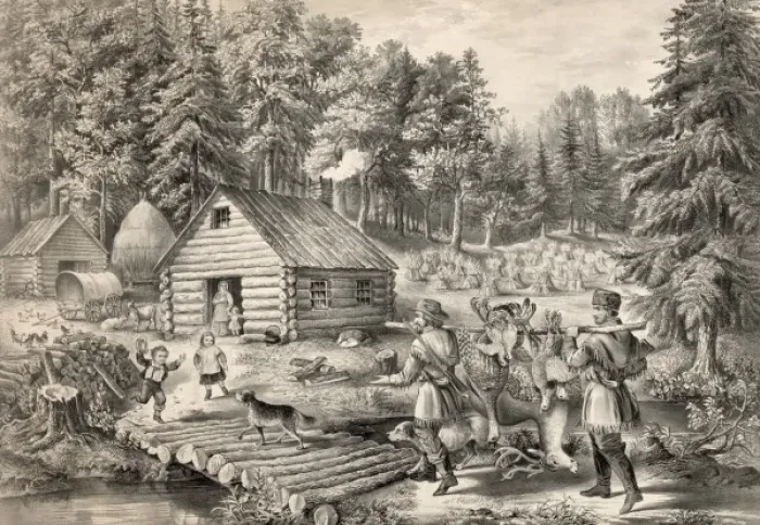 Framed Print : The pioneers home: on the western frontier Framed Print : The pioneers home: on the western frontier