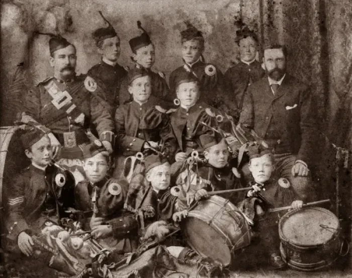Framed Print : Pipe Band at Dumfries Industrial School Framed Print : Pipe Band at Dumfries Industrial School