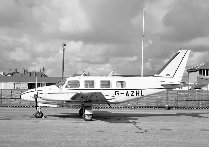 Framed Print : Piper PA-31 Navajo G-AZHL Framed Print : Piper PA-31 Navajo G-AZHL