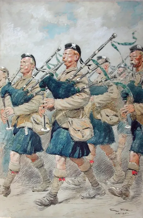 Framed Print : Pipers of the 1 / 9th (Glasgow Highlanders) Framed Print : Pipers of the 1 / 9th (Glasgow Highlanders)