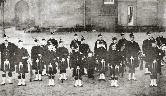 Framed Print : Pipers, Dumfries Industrial School Framed Print : Pipers, Dumfries Industrial School