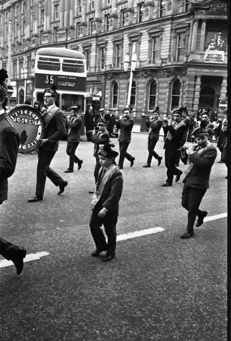 Framed Print : Piping band on parade, Belfast, Northern Ireland Framed Print : Piping band on parade, Belfast, Northern Ireland