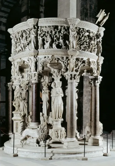 Framed Print : PISANO, Giovanni (1240-1320). Pulpit. 1302-1311 Framed Print : PISANO, Giovanni (1240-1320). Pulpit. 1302-1311