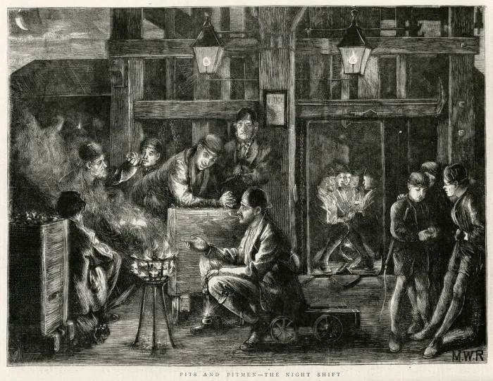 Framed Print : Pits and pitmen - night-shift 1871 Framed Print : Pits and pitmen - night-shift 1871